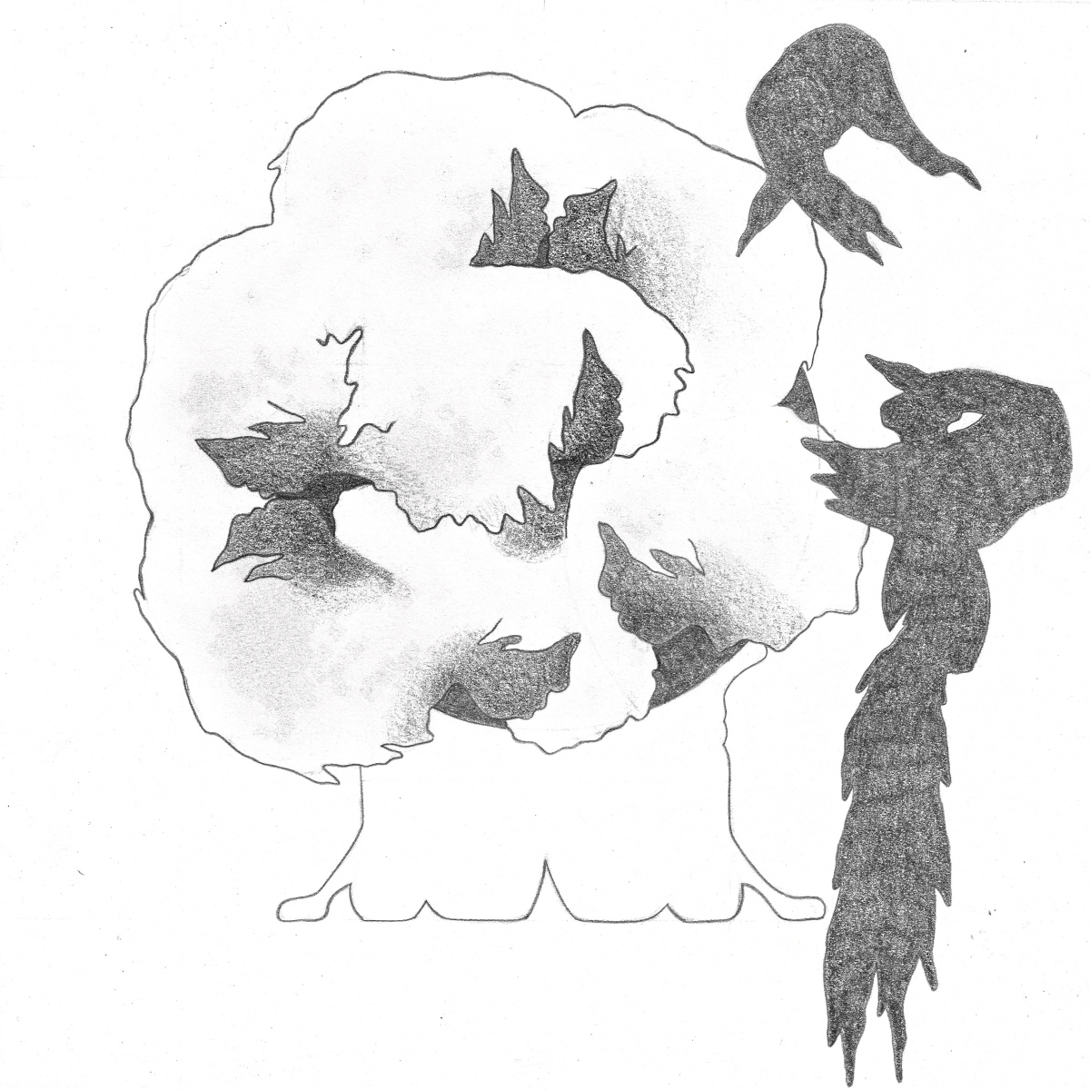 Black-Brit-ish (6), Hope River, 2023, Graphite and pastel on paper, 20 x 20cm