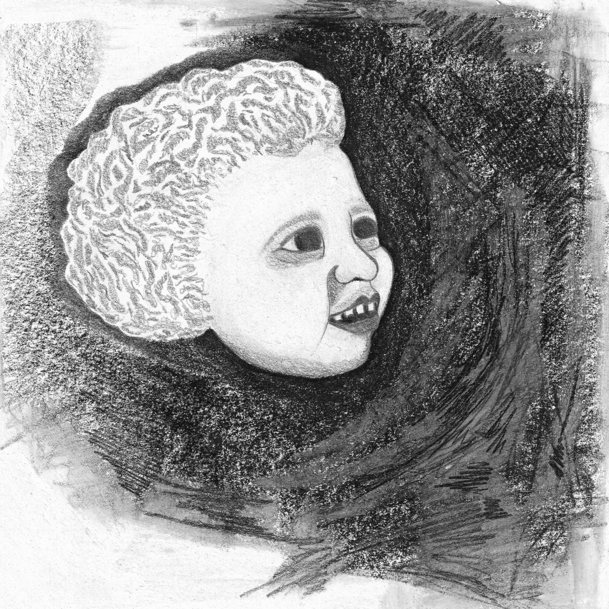 Black-Brit-ish (9), Hope River, 2023, Graphite and pastel on paper, 20 x 20cm