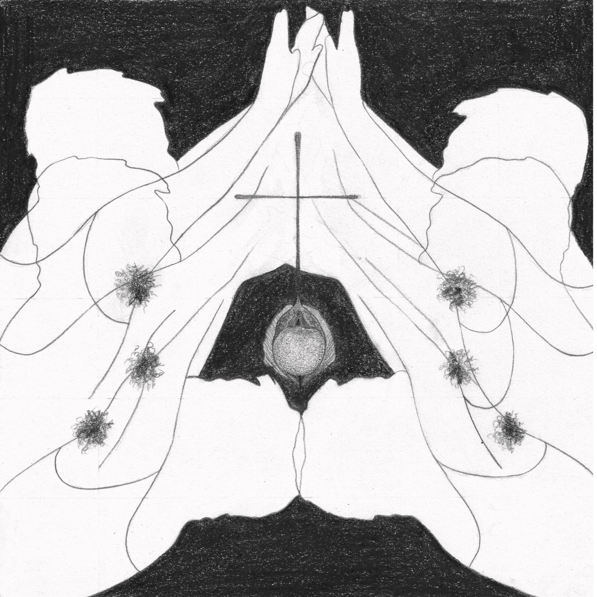Black-Brit-ish (14), Hope River, 2023, Graphite and pastel on paper, 20 x 20cm