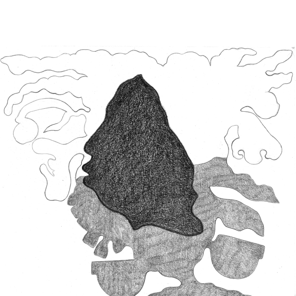 Black-Brit-ish (1), Hope River, 2023, Graphite and pastel on paper, 20 x 20cm