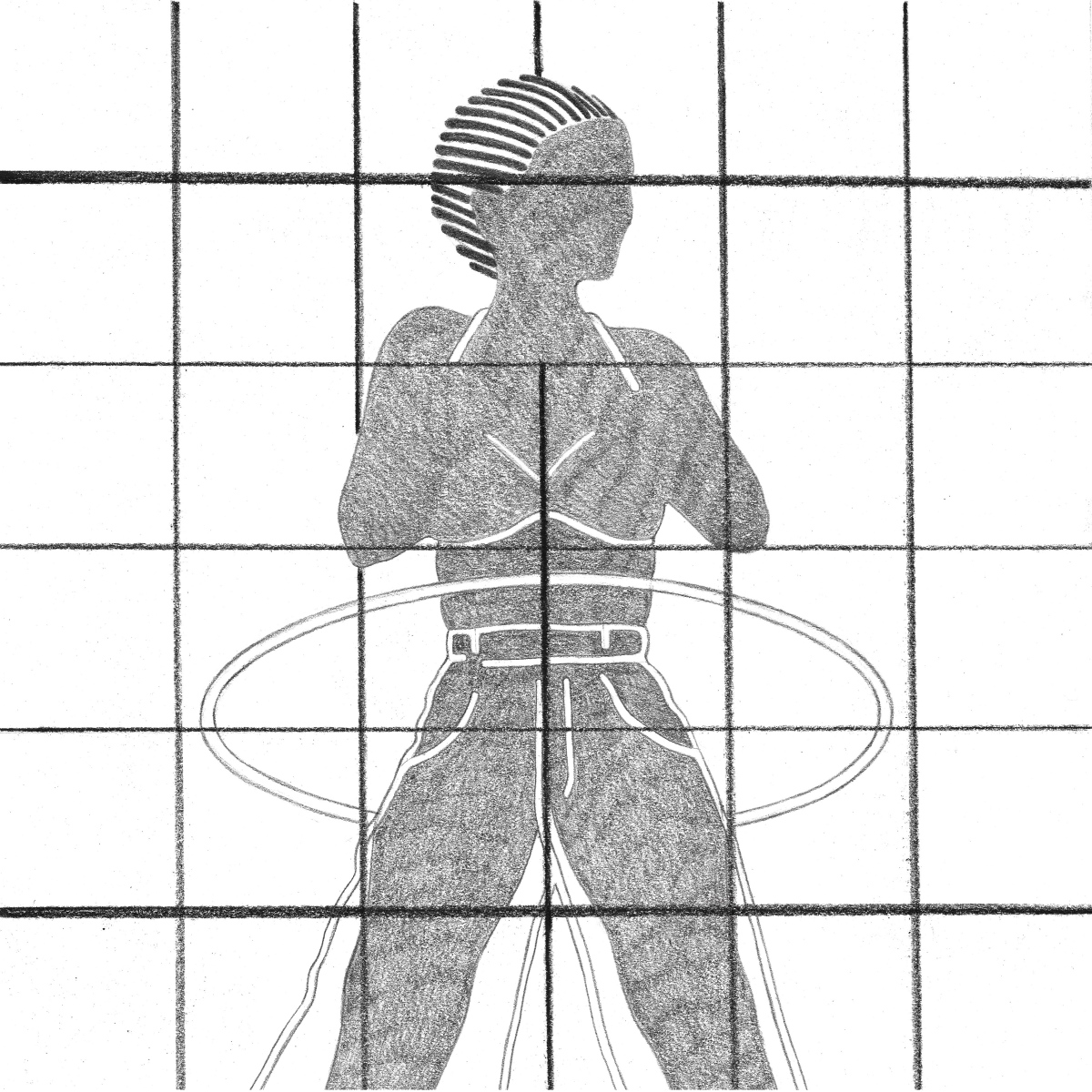 Black-Brit-ish (2), Hope River, 2023, Graphite and pastel on paper, 20 x 20cm