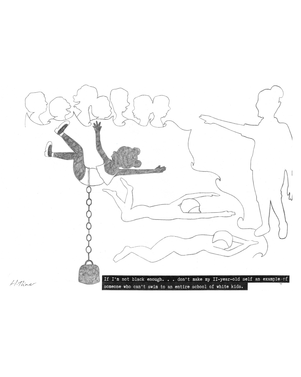 13, Hope River, 2023, Pencil and print on paper, 29.7 x 21cm