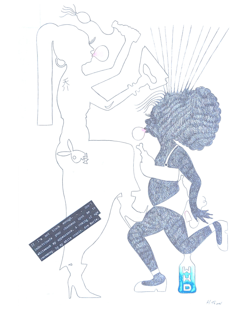22, Hope River, 2023, Pencil and print on paper, 29.7 x 42cm