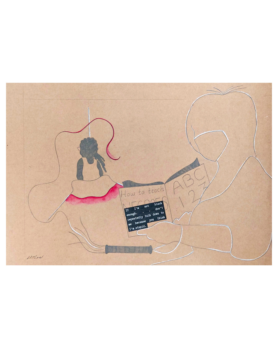 27, Hope River, 2023, Pencil, pastel and print on paper, 42 x 29.7cm