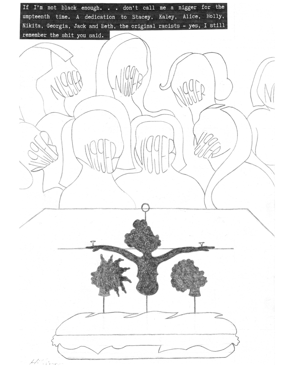 5, Hope River, 2023, Pencil and print on paper, 21 x 29.7cm