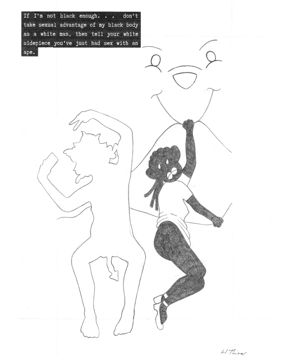 6, Hope River, 2023, Pencil and print on paper, 21 x 29.7cm