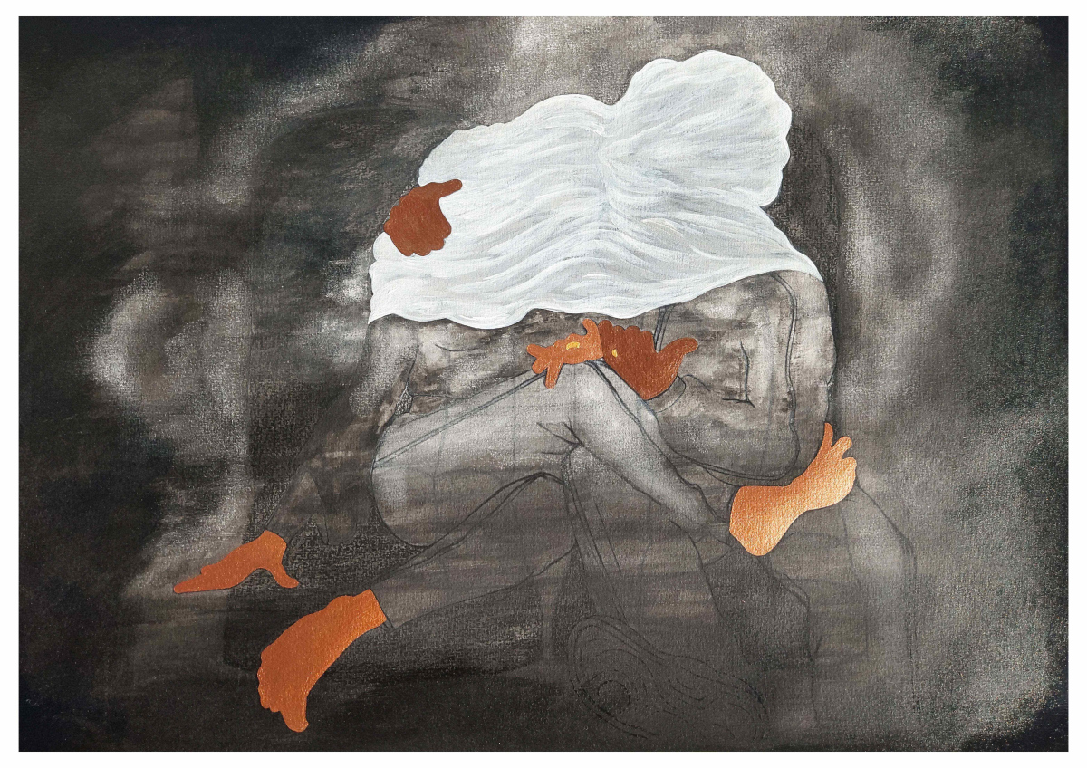 LOVE, Hope River, 2024, Pencil, acrylic, ink, and pastel on paper, 42 x 29.7cm