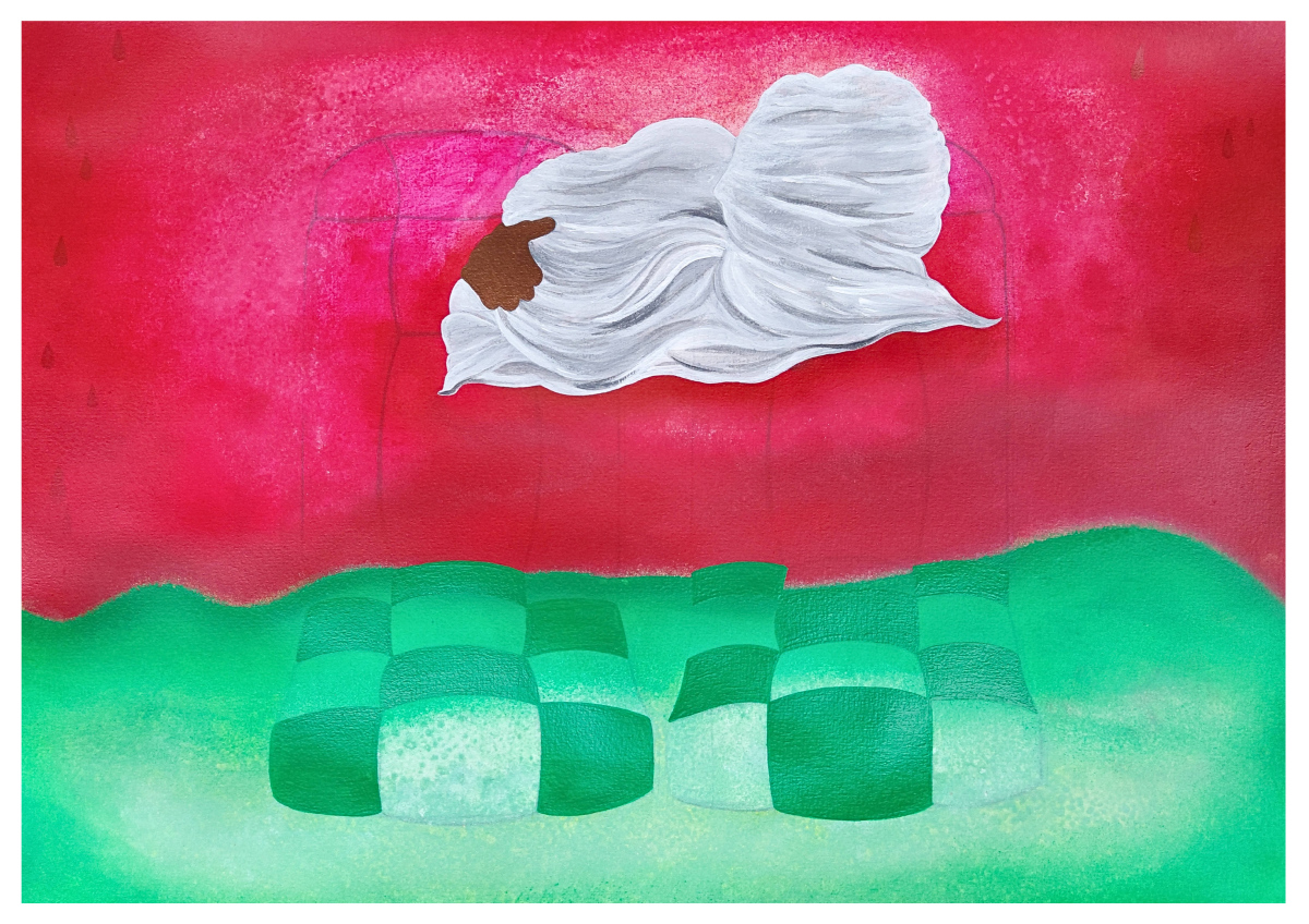 LOVE II, Hope River, 2024, Pencil, acrylic, ink, and pastel on paper, 42 x 29.7cm