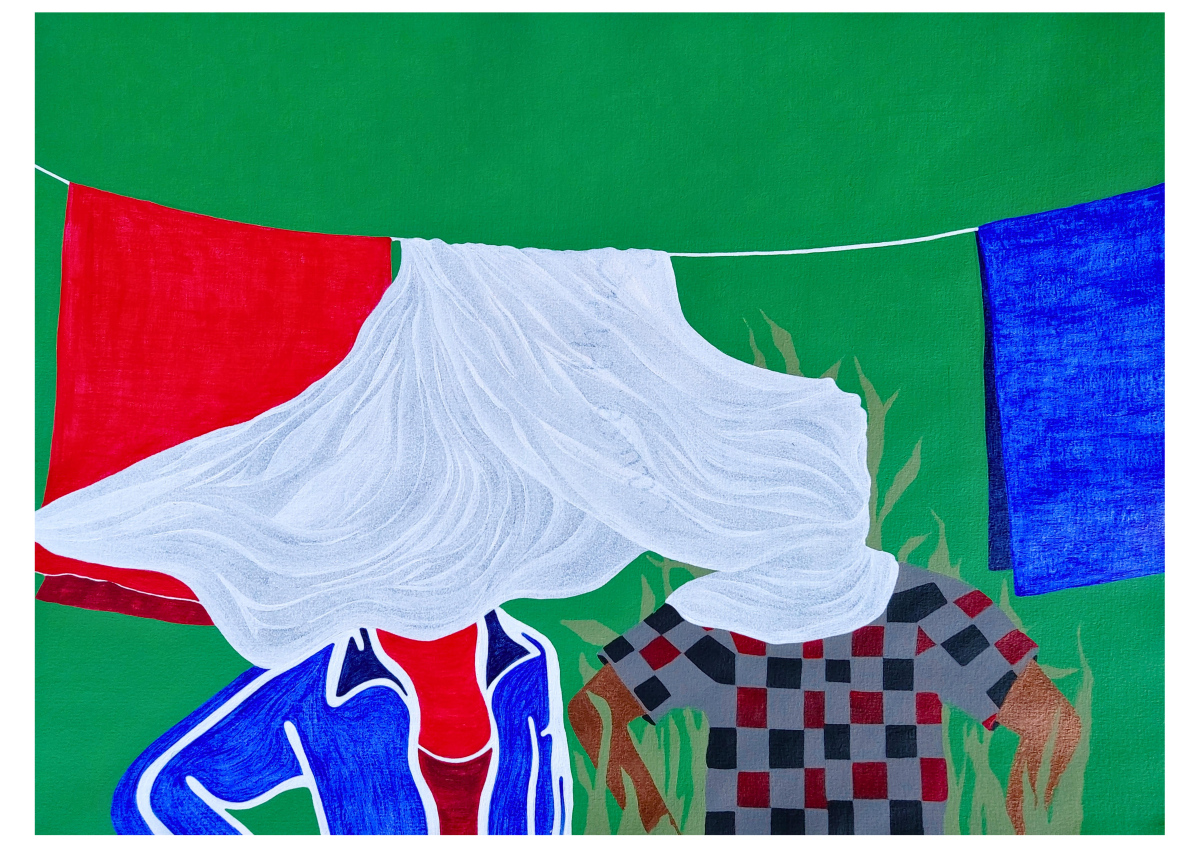 LOVE V, Hope River, 2024, Acrylic and pencil on paper, 42 x 29.7cm
