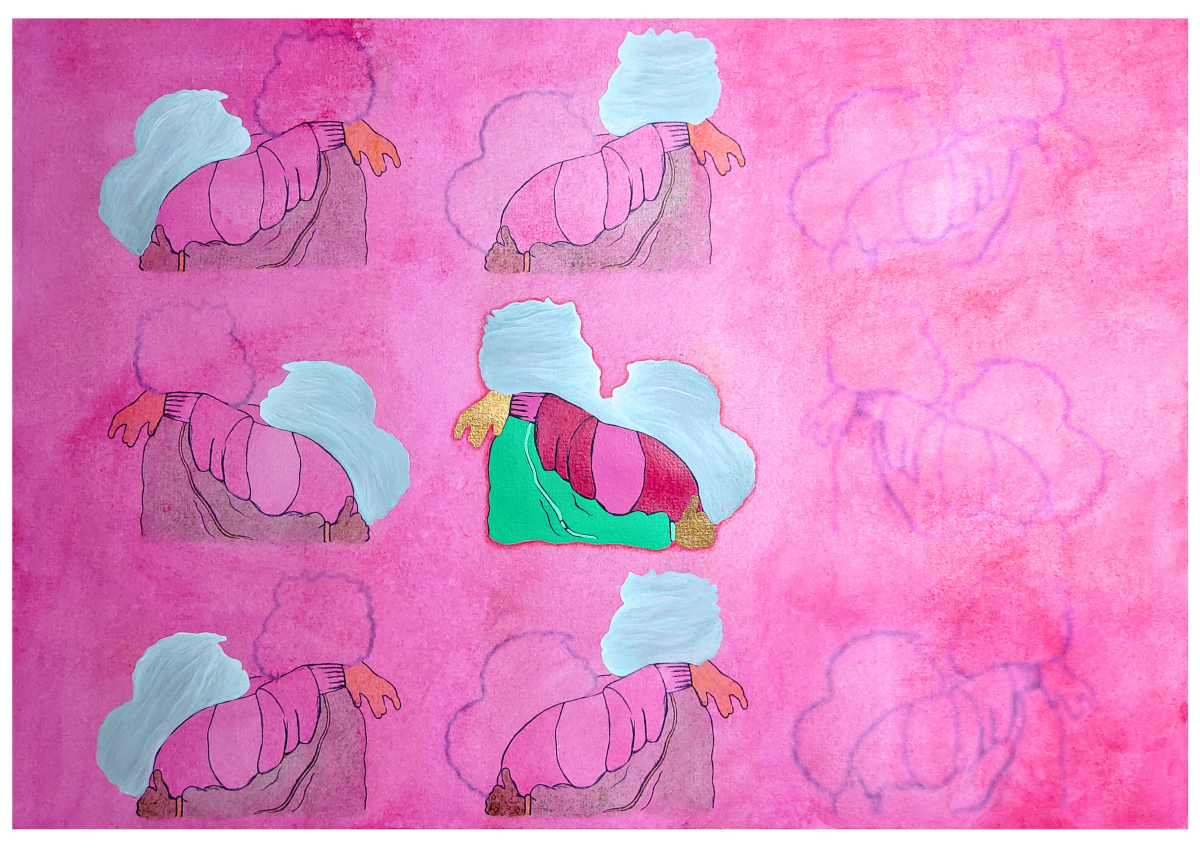 LOVE IV, Hope River, 2024, Pencil and acrylic on paper, 42 x 29.7cm